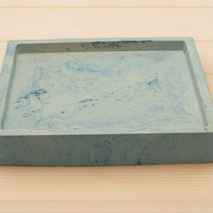 Handmade Square Blue Marbled Eco Resin Trinket Tray - Entryway/Desk Organizer