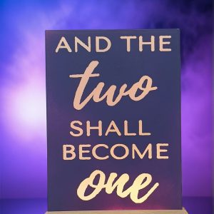"The Two Shall Become One" LED Light: Handmade A6 USB Wedding Gift