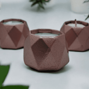 Handcrafted Eco Resin Rose Gold Tealight Holder Collection (Set of 3) - Minimalist Home Décor Bundle