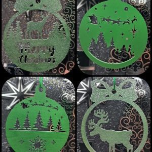 Wooden Christmas Baubles Set 3