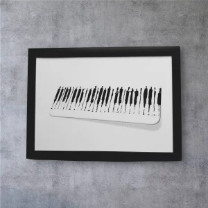 Handcrafted Piano People Print - A4 Black Framed Music Silhouette Art
