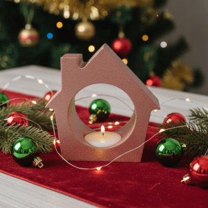 Cosy Rose Gold House Tealight Holder | Home for the Holidays