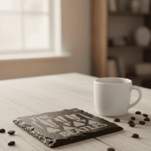 Handcrafted The Beatles Drop-T Logo Slate Coaster