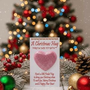 A Little Hug at Christmas Handcrafted Token Card