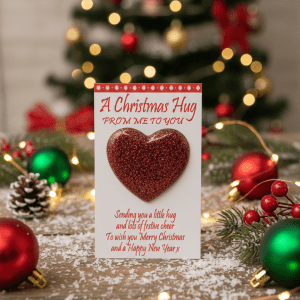 A Little Hug at Christmas Handcrafted Token Card