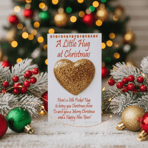 A Little Hug at Christmas Handcrafted Token Card