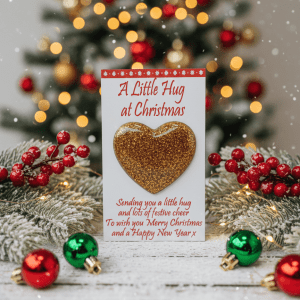 A Little Hug at Christmas Handcrafted Token Card