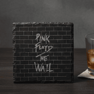 Pink Floyd "The Wall" Engraved Slate Coaster,Handcrafted Slate Coaster for Rock Music Fans