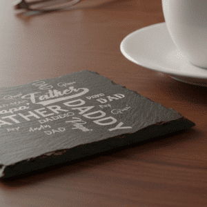 Handcrafted "Father" Word Cloud Slate Coaster