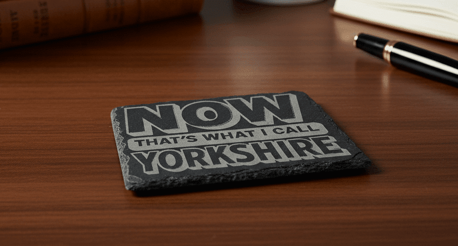 Handcrafted "Now That’s What I Call Yorkshire" Slate Coaster