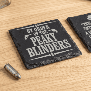 By Order of the Peaky Blinders Slate Coaster – Vintage Gangster Decor