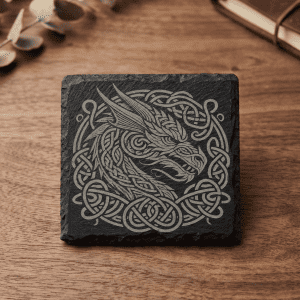 Gemini said Celtic Dragon Slate Coaster – Mythical Norse Knotwork Decor