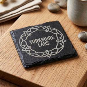 Yorkshire Lass Engraved Slate Coaster