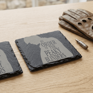 Peaky Blinders Engraved Slate Coaster – "By Order Of" Design