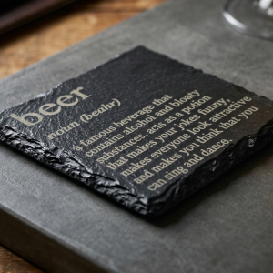 Funny Beer Definition Laser Engraved Natural Slate Coaster | Humorous Home Bar Gift