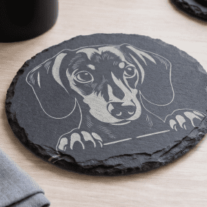 Engraved Dachshund Slate Coaster