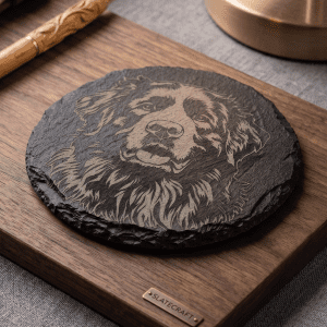 Engraved Retriever Circular Coaster